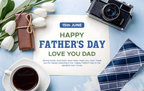 Father's Day Greeting Card Template - Modern and Realistic Design