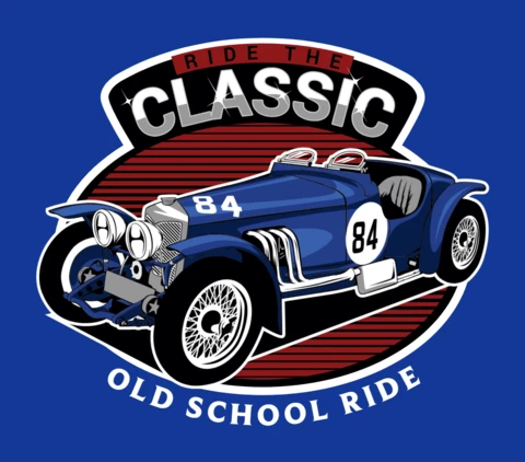 Ride Classic Car T-shirt Design Template