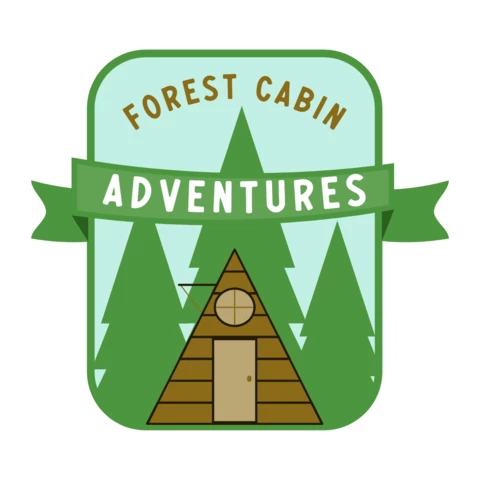 Modèle de badge pour les aventures en cabane forestière