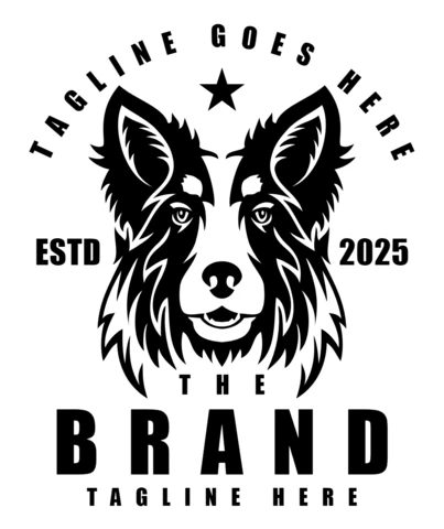 Border collie logo entwurfsvorlage