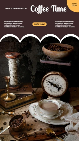Coffee Time Promotional Instagram Story Post Design Template