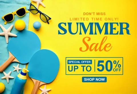 Modèle de conception pour les soldes d'été avec des graphiques amusants