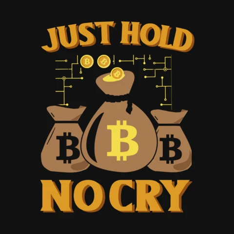 Just hold no cry bitcoin t-shirt ontwerpsjabloon