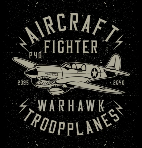 Chasseur d'avions warhawk modèle de t-shirt