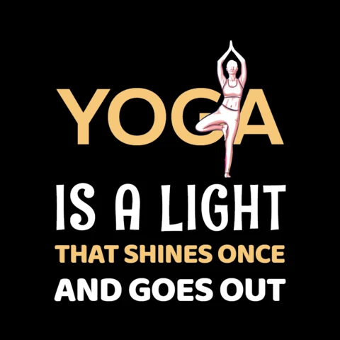 Yoga is a light citazione ispiratrice design t-shirt