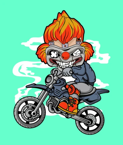 Needles Kane Twisted Metal Comic Caricature Pop Culture T-Shirt Design Template