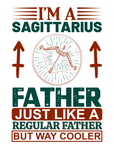 Cool Sagittarius Father Design Template for Customizable Apparel
