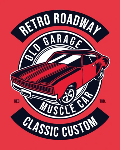 Retro Muscle Car T-shirt Design Template