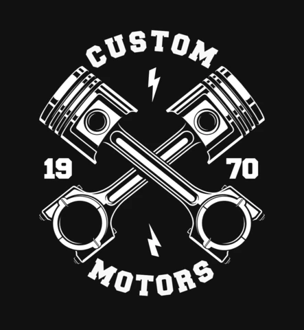 Vintage Crossed Piston T-Shirt Design Template