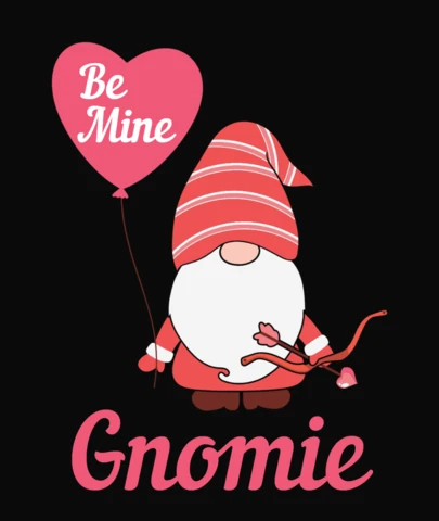 Be Mine Gnomie Valentines Card Design Template