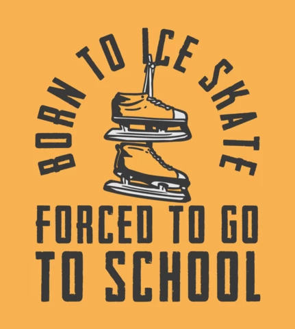 Ice Skating Shoes Vintage T-shirt Design Template