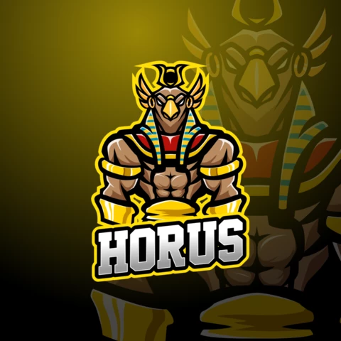 Horus Ancient Egyptian Falcon God Esport Mascot Logo Design Template