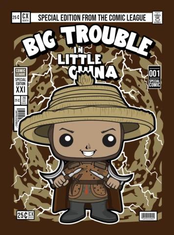 Plantilla de diseño de portada de revista con personajes de dibujos animados de Gran problema en la pequeña China