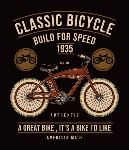 Classic Bicycle T-Shirt Design Template