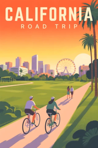 California Road Trip Design Template for Travel Posters