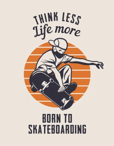 Skateboard-Zitat-Vintage-Poster-Design-Vorlage