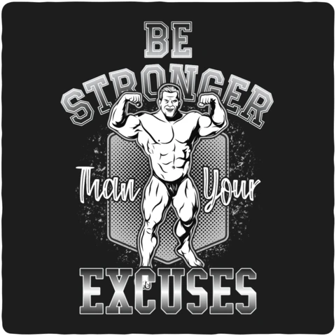 Sé más fuerte que tus excusas plantilla de diseño de camiseta de entrenamiento