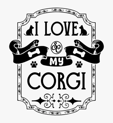 I Love My Corgi Dog T-shirt Design Template