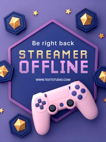 3D Gamer Offline Template Design for Streaming Notifications