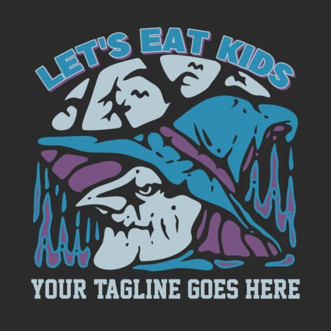 Lasst uns Kinder mit einer Hexen-T-Shirt-Designvorlage essen