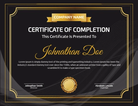 Luxury Elegant Professional Certificate Post Design Template