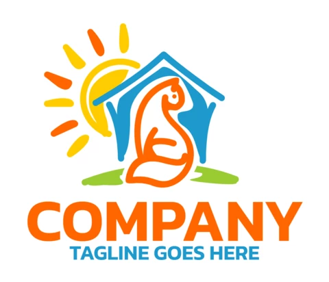 Modelo de design de logotipo de abrigo para animais de estimação