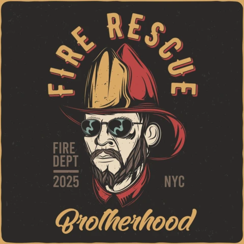 Fire Rescue Brotherhood Firefighter T-Shirt Design Template