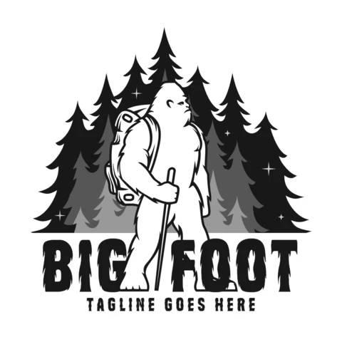 Bigfoot Hiking Logo Design Template