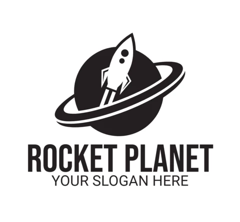 Rocket Planet Logo Design Template