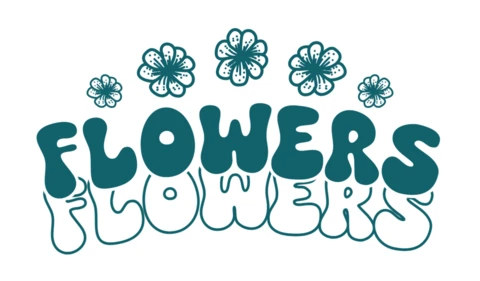 Playful Floral Typography Design Template for Greeting Cards