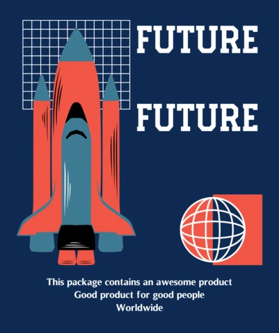 Futuristic Rocket Design Template for Merchandising and Promotional Materials