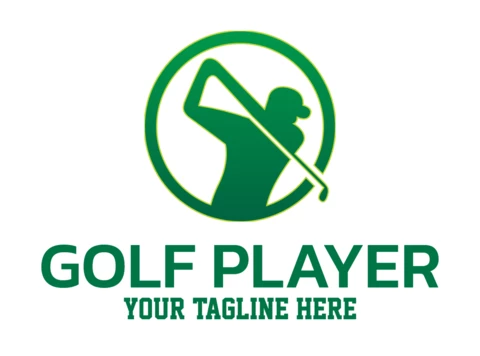 Golf Player Logo Design Template