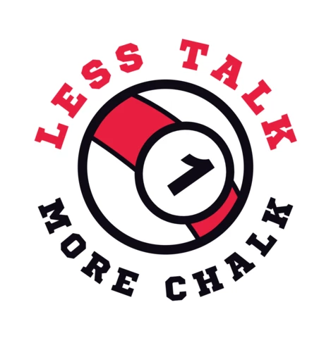 Less Talk More Chalk With Billiard Ball Logo Design Template