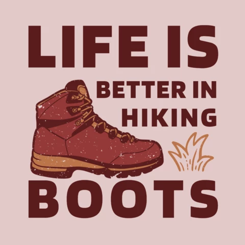 Hiking Shoes Vintage T-shirt Design Template