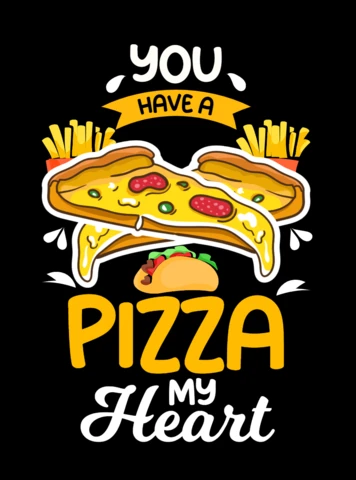 Pizza Is My Heart T-shirt Design Template