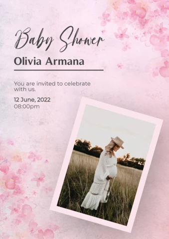 Pink Watercolor Baby Shower Poster