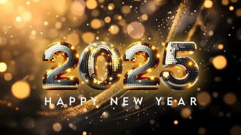 Golden Luxury New Year 2025 Celebration Design Template