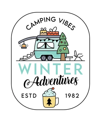 Modèle de badge pour les aventures hivernales
