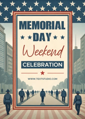 Vintage Memorial Day Weekend Celebration Template | Editable Design for Festive Events