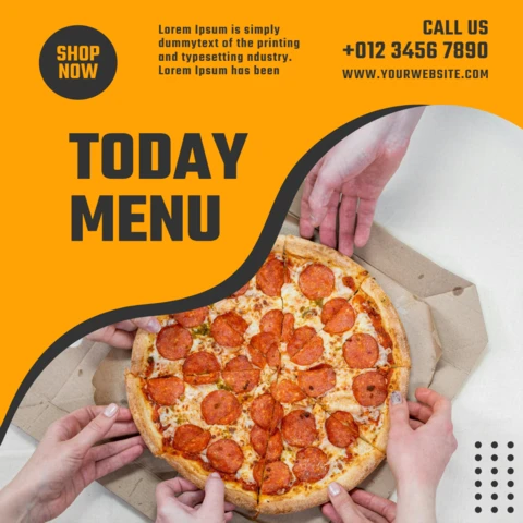 Eye-Catching Pizzeria Flyer Instagram Post Design Template