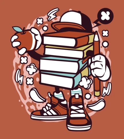 本の漫画のキャラクターTシャツデザインテンプレート