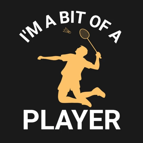 Ik ben een beetje een speler badminton t-shirt ontwerpsjabloon