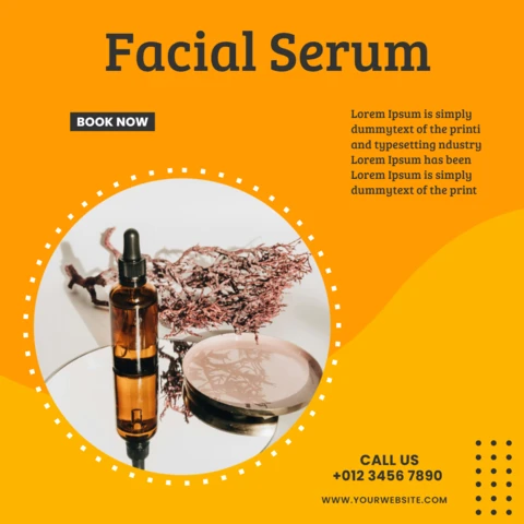 Orange Beauty and Spa Ad Social Media Post Design Template