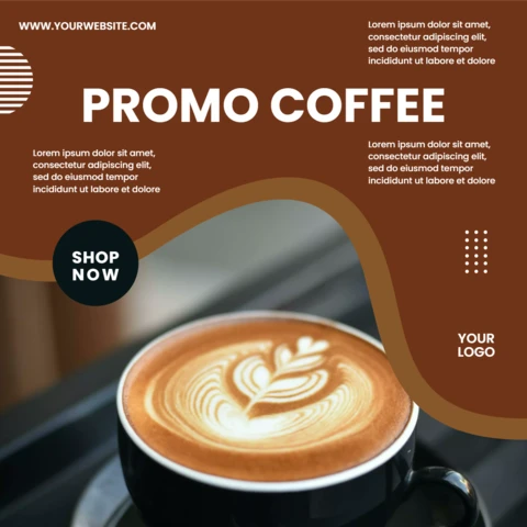 Coffee Shop Promotional Social Media Post Design Template