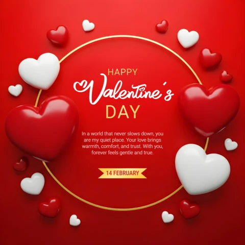 Plantilla de diseño de corazón para tarjetas de felicitación del Día de San Valentín