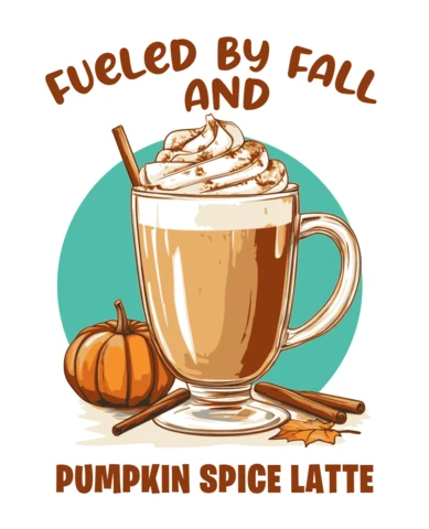 Pumpkin Spice Latte Design Template for Fall-Themed Merchandise