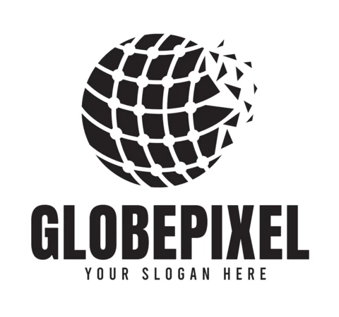 Plantilla de diseño de logotipo de píxeles de globo