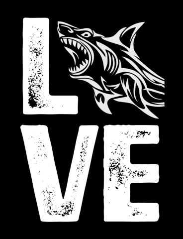 Shark Love Fishing T-Shirt Design Template