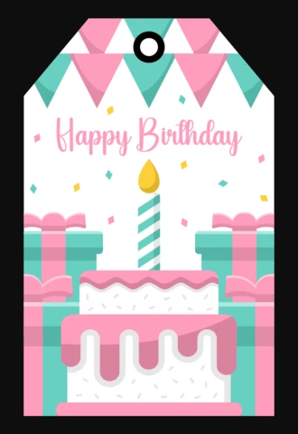 Plantilla de diseño de etiqueta de regalo para fiesta de feliz cumpleaños