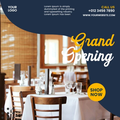 Grand Opening Restaurant Instagram Post Design Template
